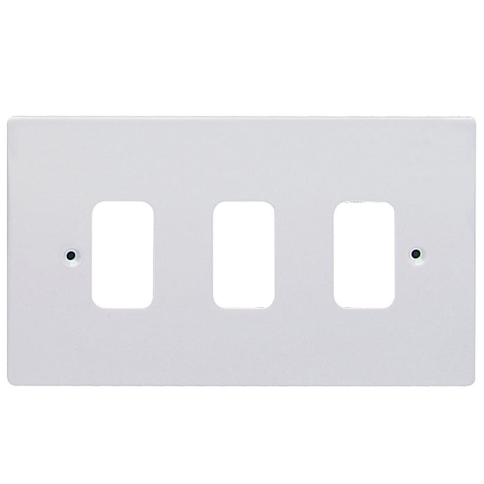 Schneider GUG03G Grid Plate Front Plate 3 Gang Mounting Frame White