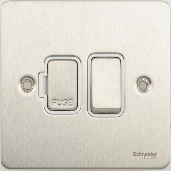 Schneider GU5210WSS Ultimate Slimline 1-Gang 2 Pole Switched Fuse Connection Unit 13A Steel