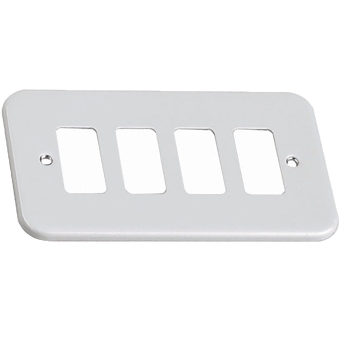 Newlec NLGP004 Gridswitch Cover Plate 2 Gang 4 Module Metalclad