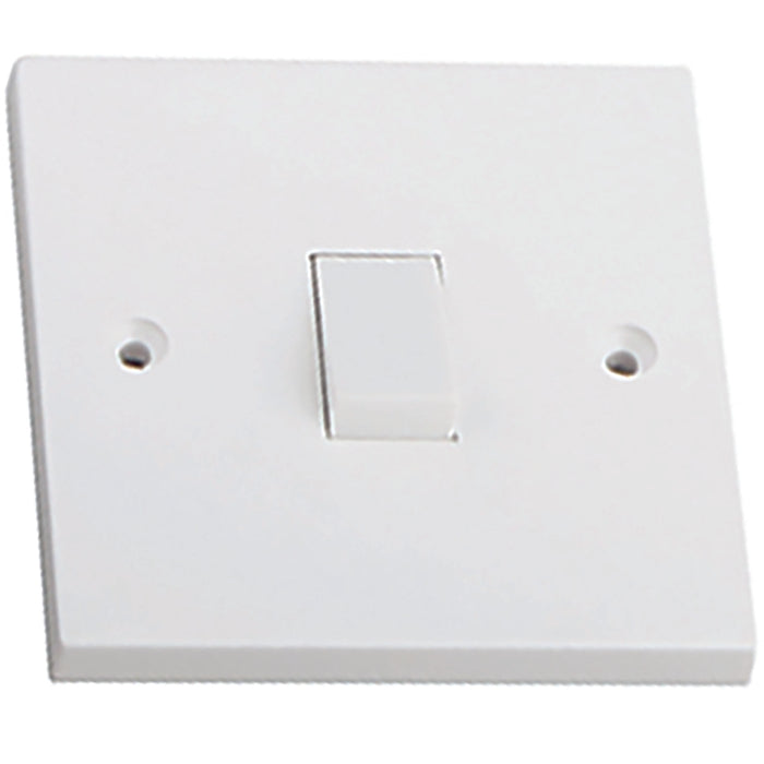 Newlec NL8310/11 Switch Plate Square Edge 1 Gang 1 Way 6A White