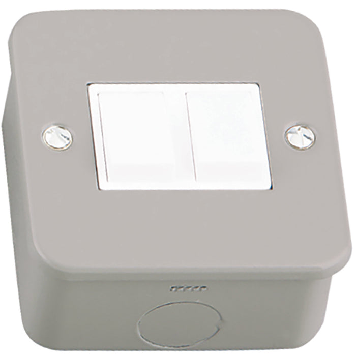 Newlec NL8410/22 Switch Plate 2 Gang 2 Way 10A Metalclad with Backbox