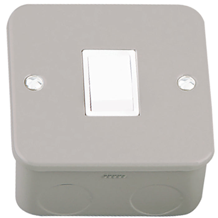Newlec NL8410/12 Switch Plate 1 Gang 2 Way 10A Metalclad with Backbox