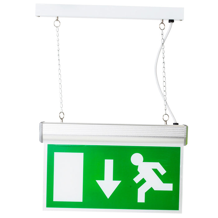 Newlec NLE3SES Exit Sign Light Emergency Maintained Suspended 3w C/W Down Arrow Legend