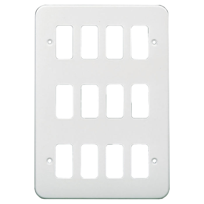Crabtree 6580/WH 12 Gang Surface Metalclad Grid Cover Plate