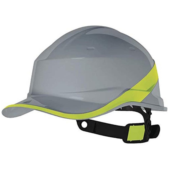 Delta Plus DIAM5GRJAFL Grey/Yellow Baseball Cap Shape Adjustable Safety Helmet