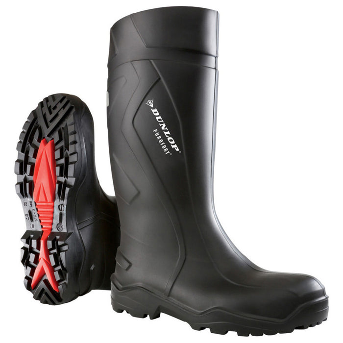 Dunlop PURO10 Wellington Boots Safety Black/Red Purofort+ Size 10