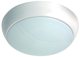 NVC Lighting NPO28/2D/HF/CH/O/840 Bulkhead Decorative Circular HF 2D&28W White Opal Chrome Bezel IP44