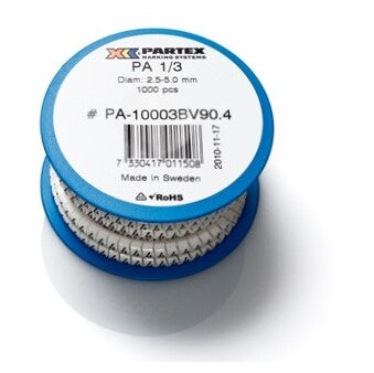 Partex PA1/3.0 B/WHI PA1-RBW.0 Marker 5mm 0 Reel=1000