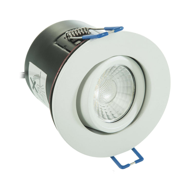 KSR Lighting KSRFRD361 Downlight Firebreak QR Tilt LED 3000K 10W 630lm White Dimmable IP65