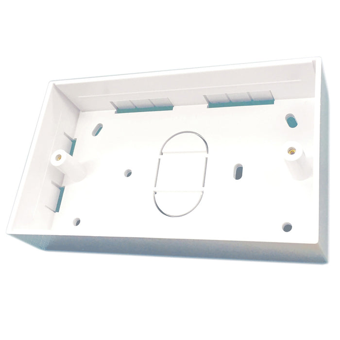 Newlec NLABS02A Surface Mounting ABS Box Square Edge 2 Gang 32mm White