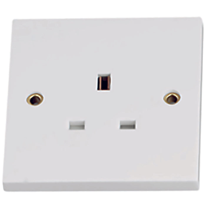 Newlec NL8300/1US Socket Outlet Unswitched Square Edge 1 Gang 13A White