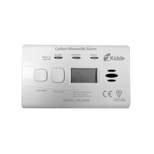 Kidde 10LLDCOB Carbon Monoxide Alarm with Digital Display and 10 Year Sealed-in Lithium battery