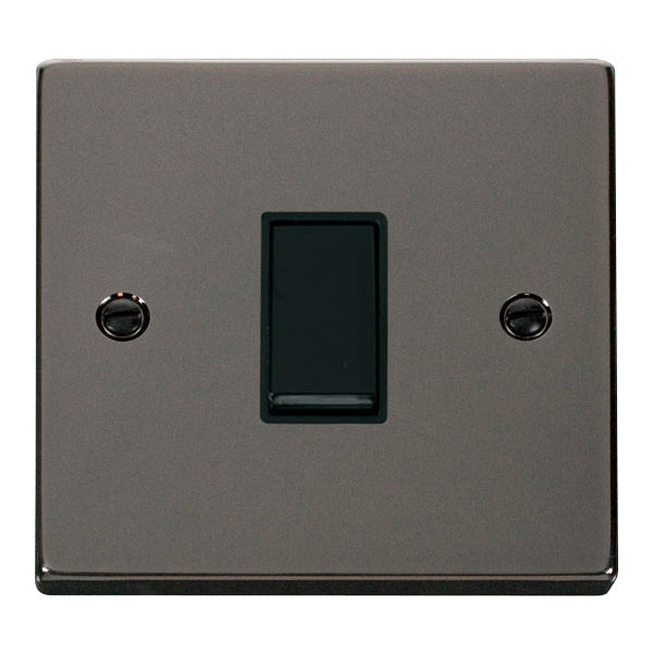 Click Scolmore VPBN011BK Plate Switch 1 Gang 2 Way 10A Black Nickel Black Insert Victorian