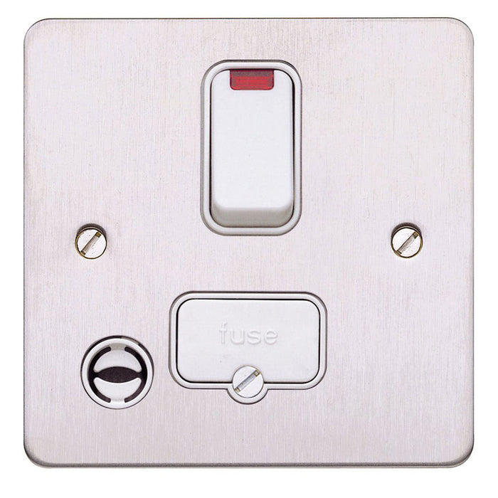 MK Electric K14971BSSW Connection Unit DP Switched Fused Neon&Fo 13A Brushed Stainless Steel White