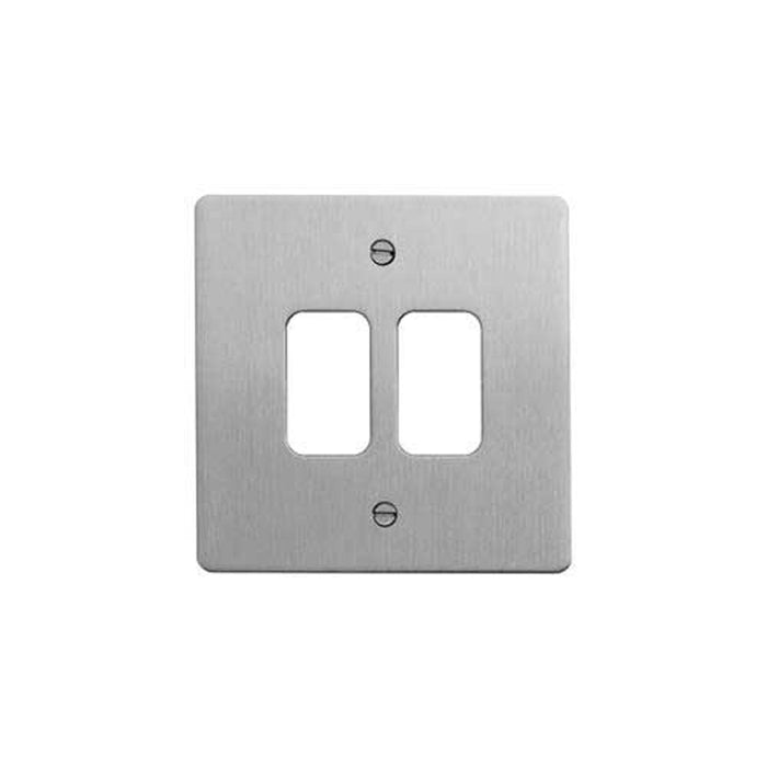 Deta G3312SC Grid Plate 2 Gang Satin Chrome