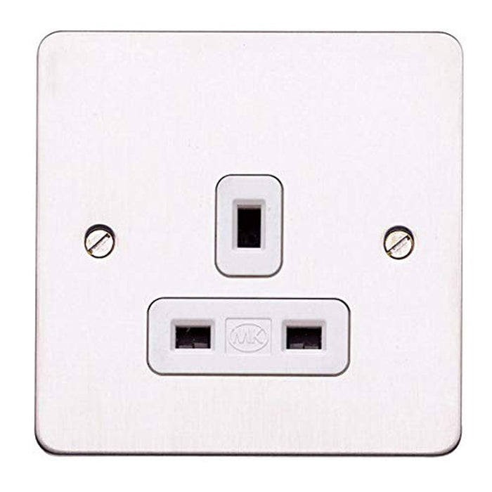 MK Electric MH4780WHIC Socket 1 Gang Dual Earth Unswitched 13A White