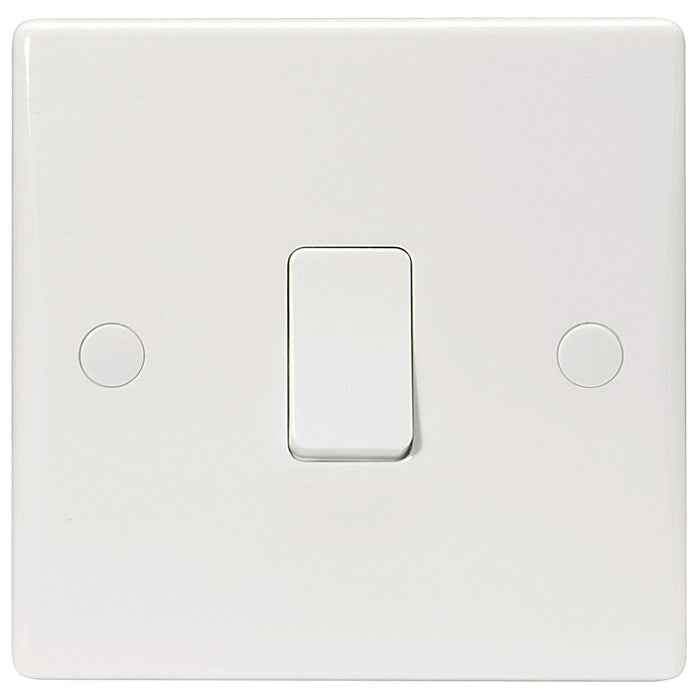 Schneider GU1012R Ultimate Slimline Plate Switch 2 Way Retractive 1 Gang White