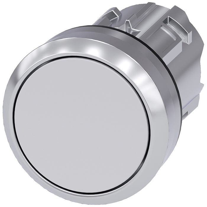 Siemens 3SU1050-0AB60-0AA0 Push Button 22mm Round Metal Shiny White