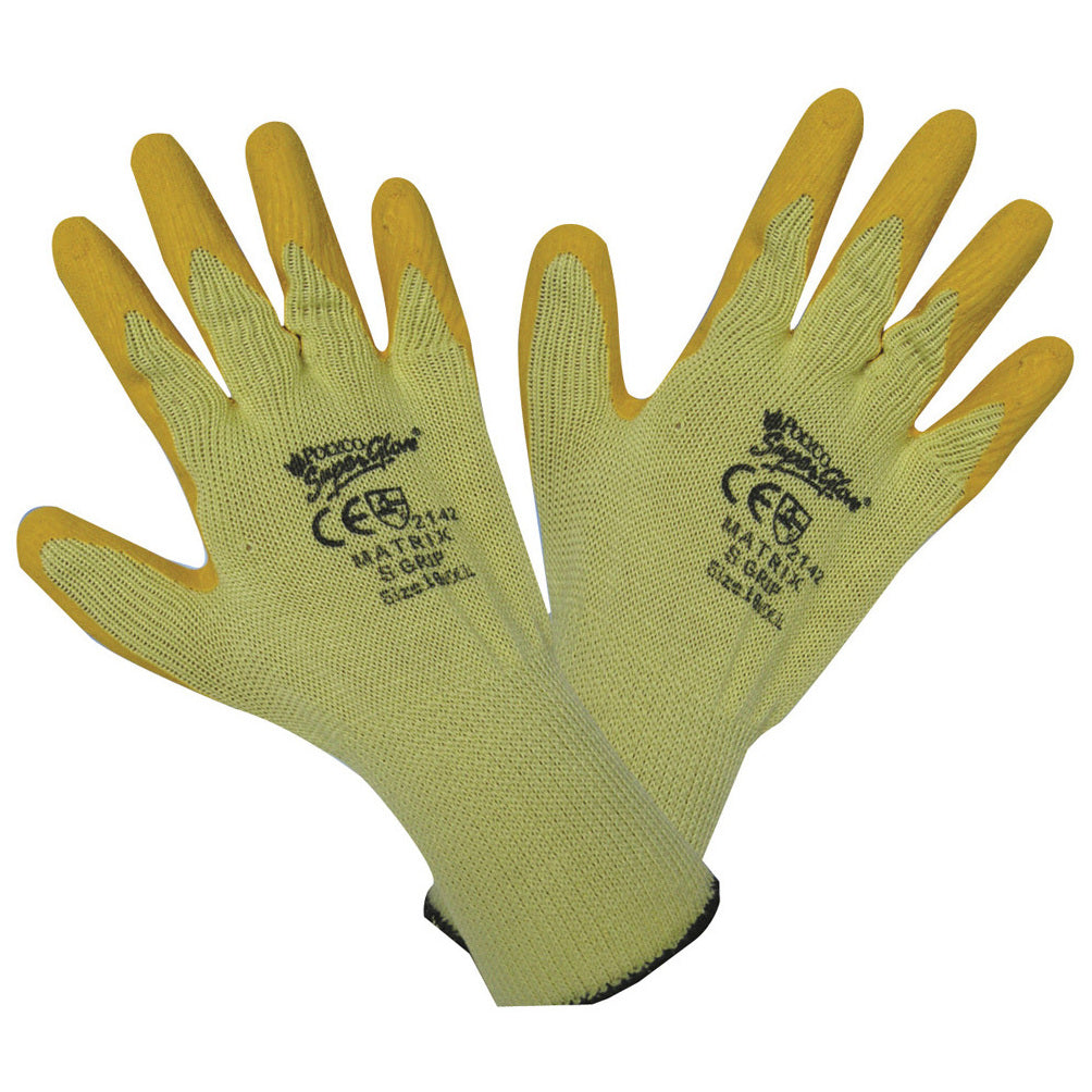 Polyco 503-MAT Gloves Matrix S Grip Reflex Size 9 Latex Orange Yellow ...