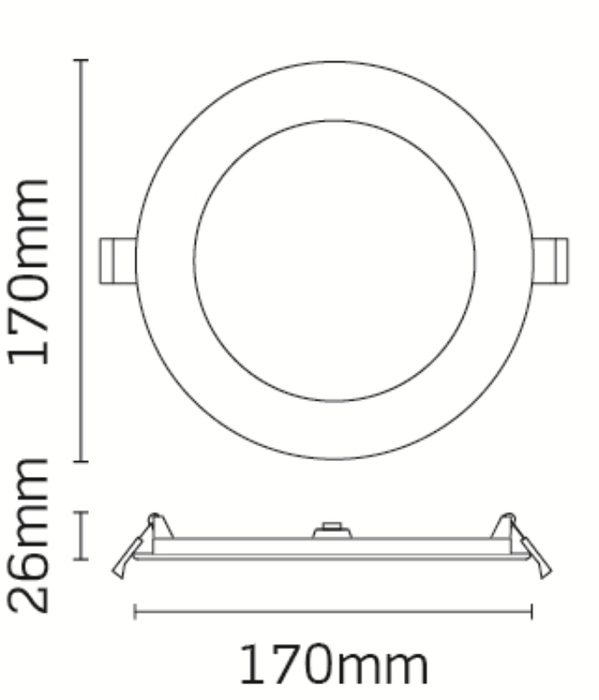 JCC JC72404 Downlight Slimline Commercial LED 4700K IP20 10W 700LM 155mm