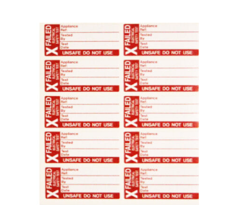 Industrial Signs IS2050SA Red And White 35 x 15mm Fail Test Labels Small  Self Adhesive Vinyl