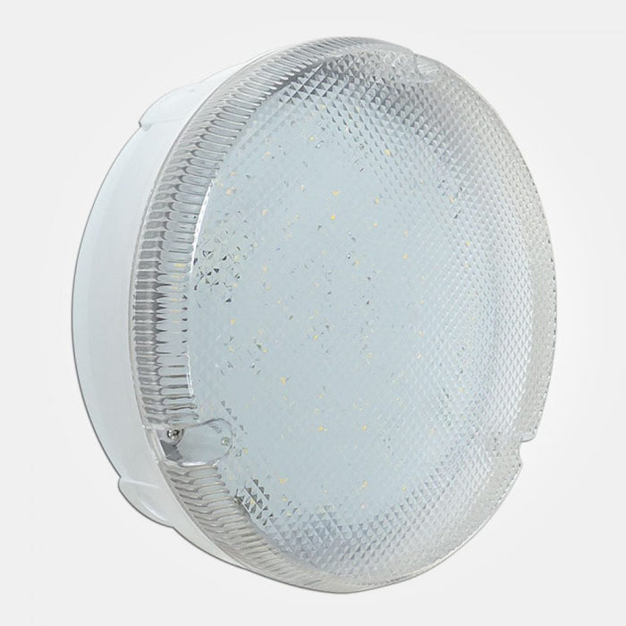 Eterna DCIRPRISMW3 18W 4000K 1600lm IP65 Emergency + Multi-Function Microwave Sensor Fresh Prince Circular Led Utility Fitting With Prismatic Diffuser