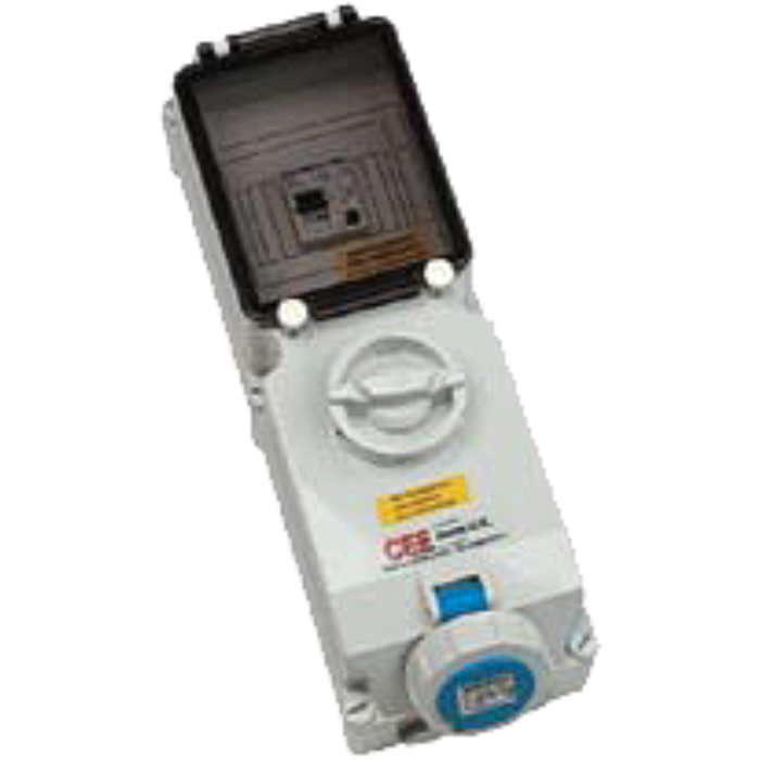 CEENorm 880452 Amp Current 63A Combination Unit SW - Interlock + RCD 2P+E 240V Blue IP44