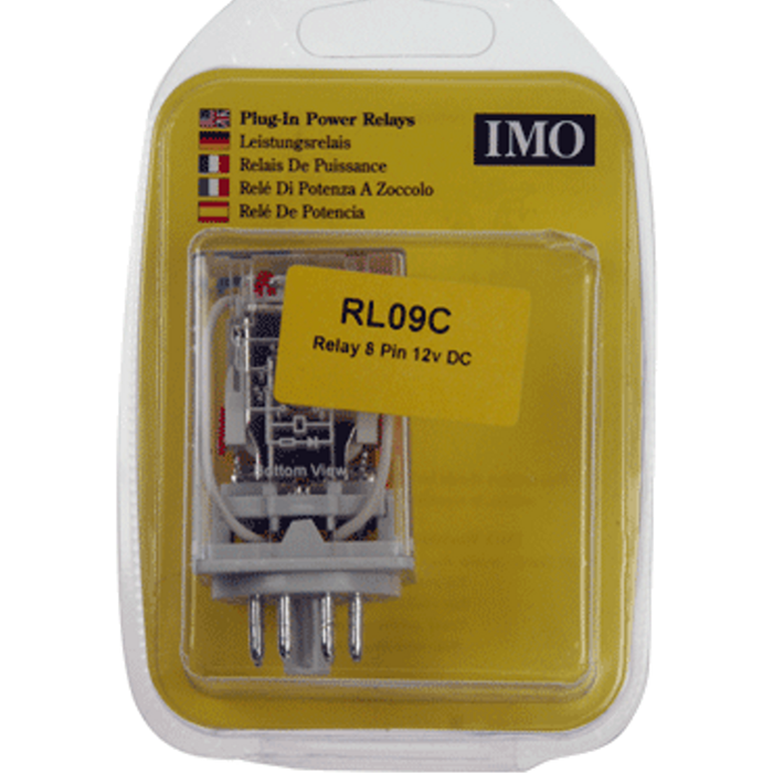 IMO RL09C Relay 8 PIN 12V DC  Plug-In Power 2P