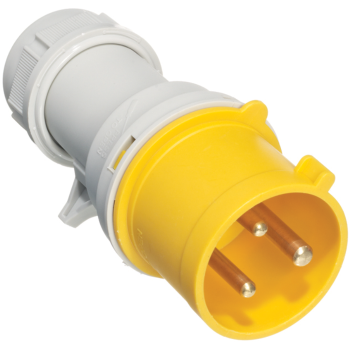 Europa IP163F Industrial Plug 2P+E IP44 16A 110V Yellow