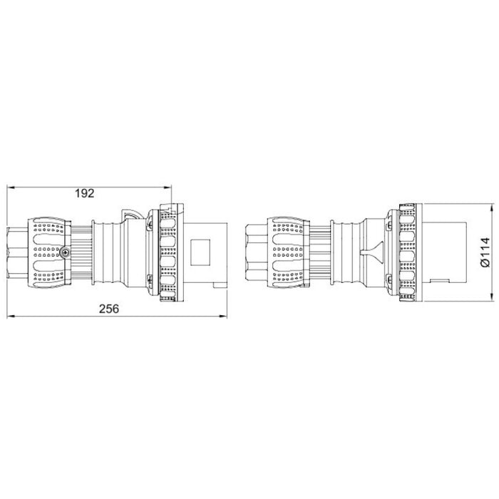 Gewiss GW61048H Plug Double Pole+Earth Hp 6H 63A 230V IP67 Straight