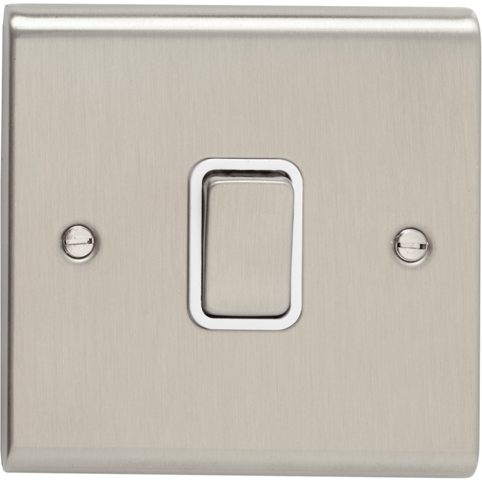 Deta SD1246SCW 1G Intermediate Plate Switch 10A Satin Chrome