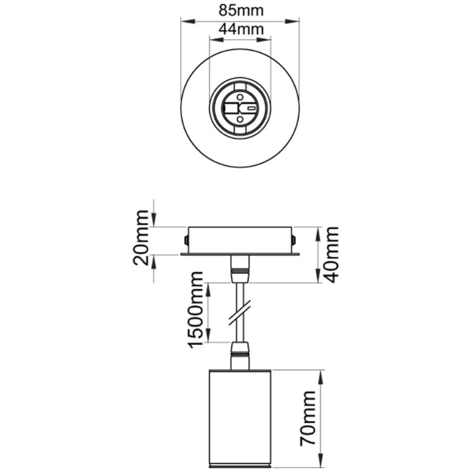 KSR Lighting KSR7296 Pendant E27 Single Black