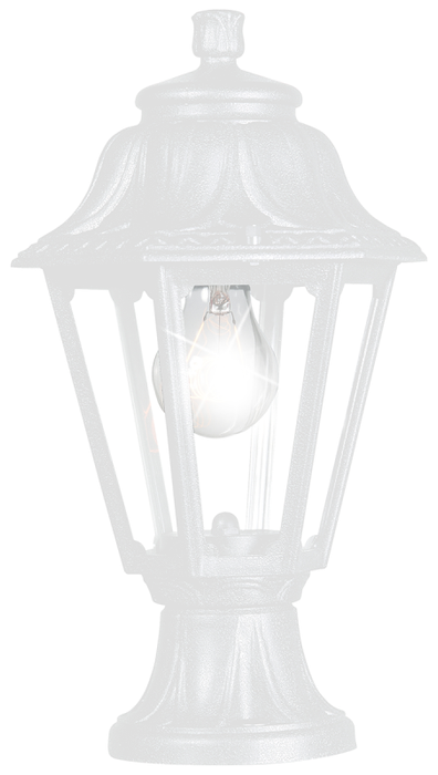 Fumagalli E22.110.WX.E27 Lantern Hexagonal Pedestal E27 IP44 385 x 130mm White Clear PMMA Diff