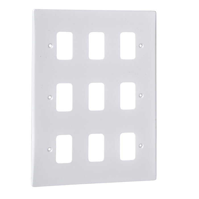 Schneider GUG09G Ultimate Moulded Plate Grid System 9 Gang White