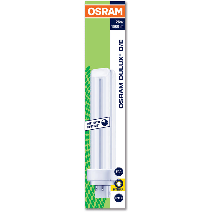 Osram Dulux D/E 26 W/827 Compact Fluorescent Lamp 4 Pin G24Q-3 26W Colour 827 Double Turn Tube 4050300012230