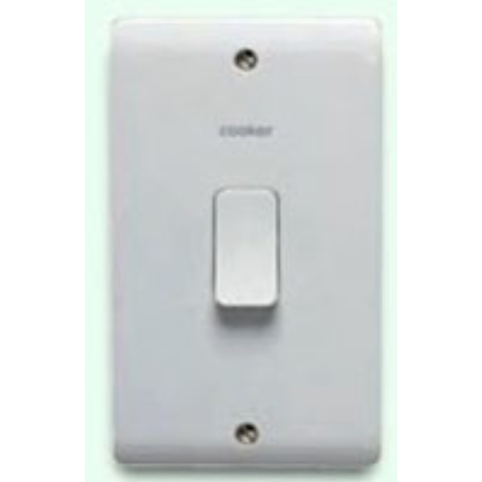 Crabtree CR1501/CK Control Switch 50A 2 Gang Double Pole With LED Printed 'Cooker' DP LED (Large 2G Plate)  White