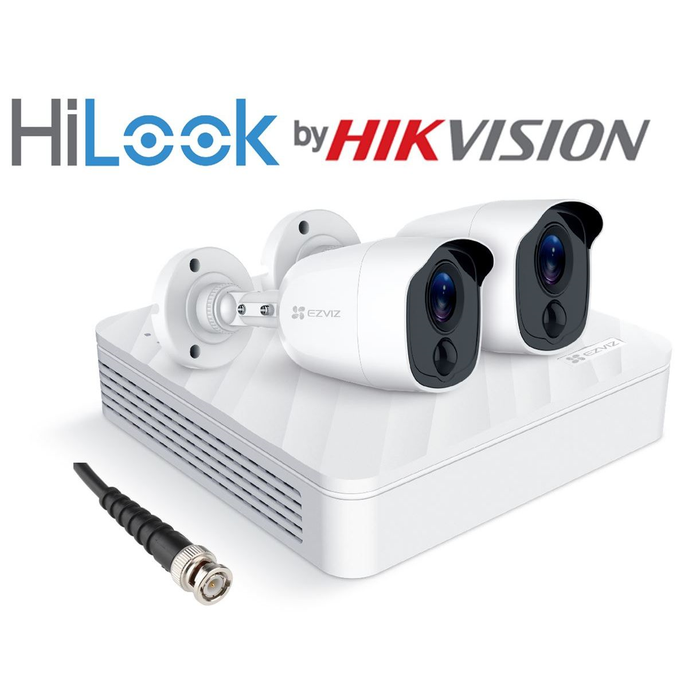 Hilook TK-2145BH-PP/PIRL 5MP CCTV System 4 Channel DVR with 2 X 5MP PIR Bullet Cameras