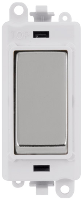 Click Scolmore GM2018PWCH Switch Module DP 20AX White Insert Polished Chrome