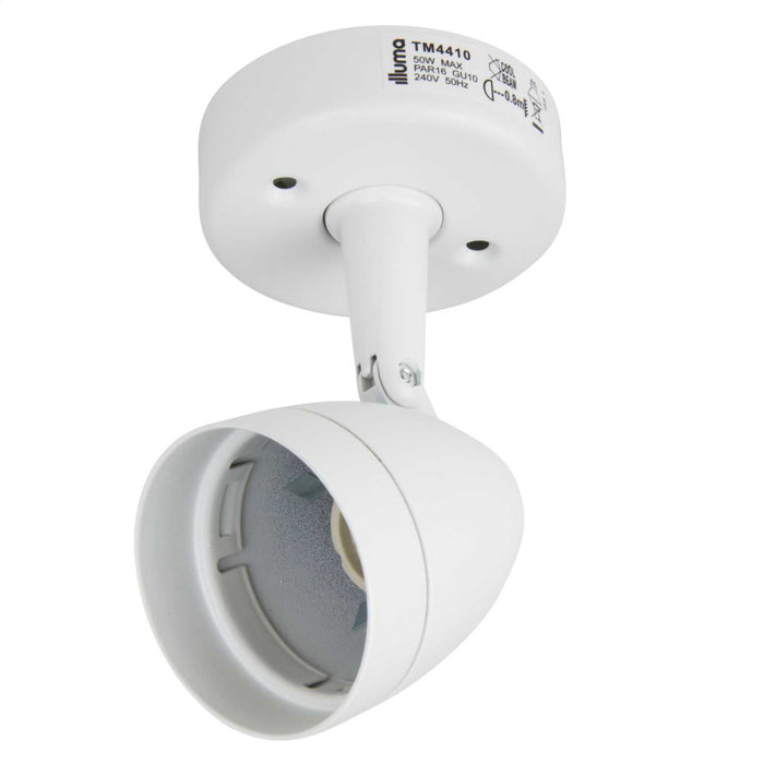 Illuma TM4410-WH Spotlight GU10 50W PAR16 Multi Source 50W White Surface Mounting Plate