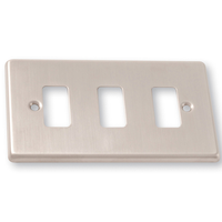 Newlec NL8803SS Gridswitch Cover Plate 2 Gang 3 Module Stainless Steel