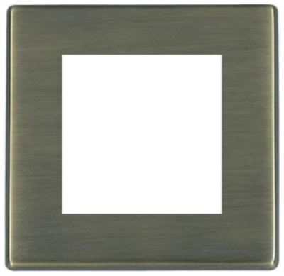 Hamilton 79CEURO2 Front Plate Single 2 Eurofix Apertures+Grid 86 x 86mm Antique Brass