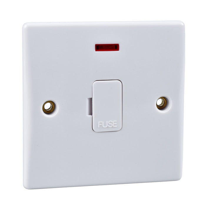 Schneider GU5001 Ultimate Slimline Unswitched Fused Connection with Neon 1 Gang 13A 230VAc White