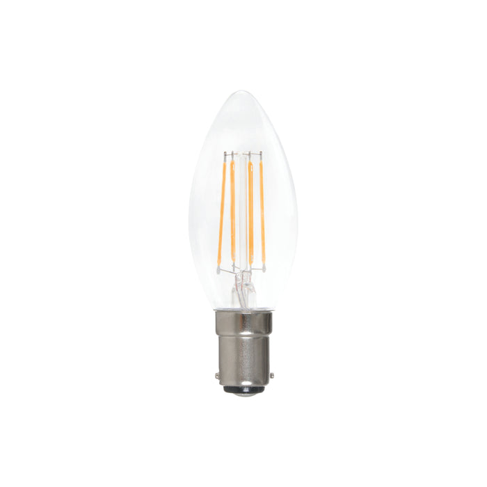 Venture Lighting FIL058 5W E27 470LM Candle LED Filament Clear Dimmable 2700K