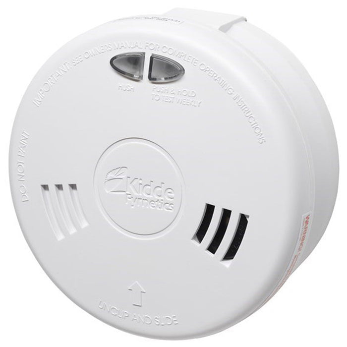 Kidde 1SFW Slick 230V Mains Ionisation Smoke Alarm with Alkaline Battery White