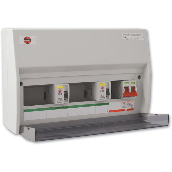 Wylex NHRS44204 High Integrity Dual RCD Consumer Unit 10-Way