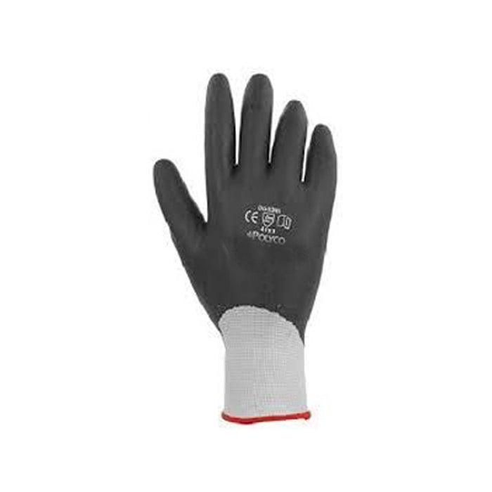 Polyco 108-MAT Matrix F Grip Fully Coated Seamless Knitted Foamed Nitrile Glove Size 8 Black