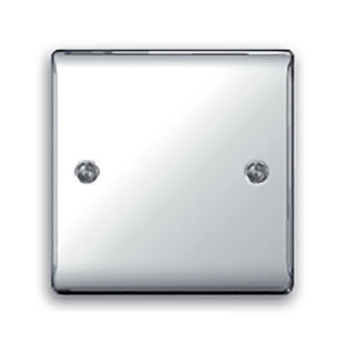 Newlec NLRE8980/1PC Blank Plate 1 Gang Decorative Raised Edge Polished Chrome