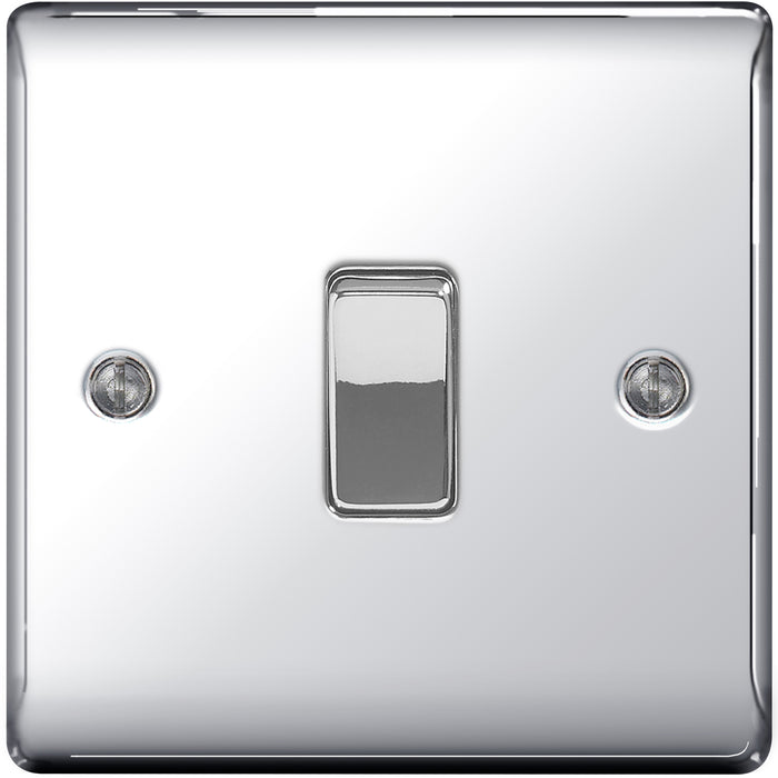 Newlec NLRE8910INTPC Switch Plate Intermediate Decorative Raised Edge 1 Gang 10A Polished Chrome