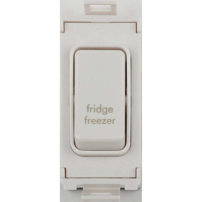 Schneider GUG20DPFFZW Ultimate Grid Switch Module 1-Gang 2-Pole 20A 230VAC Fridge/Freezer Marking White
