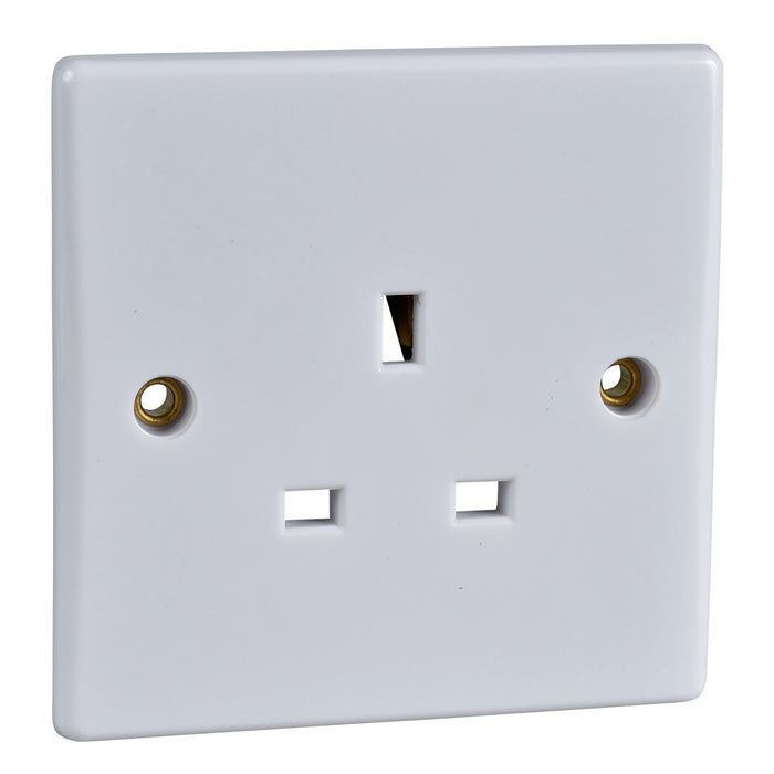 Schneider GU3050 Ultimate Slimline 1 Gang Unswitched Socket 13A White